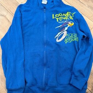 Warner Bros. Blue Road Runner Graphic Zip Hoodie